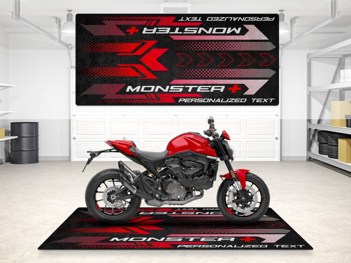 Designed Pit Mat for Ducati Monster + Plus Motorcycle - MM7195 - Howling Moto