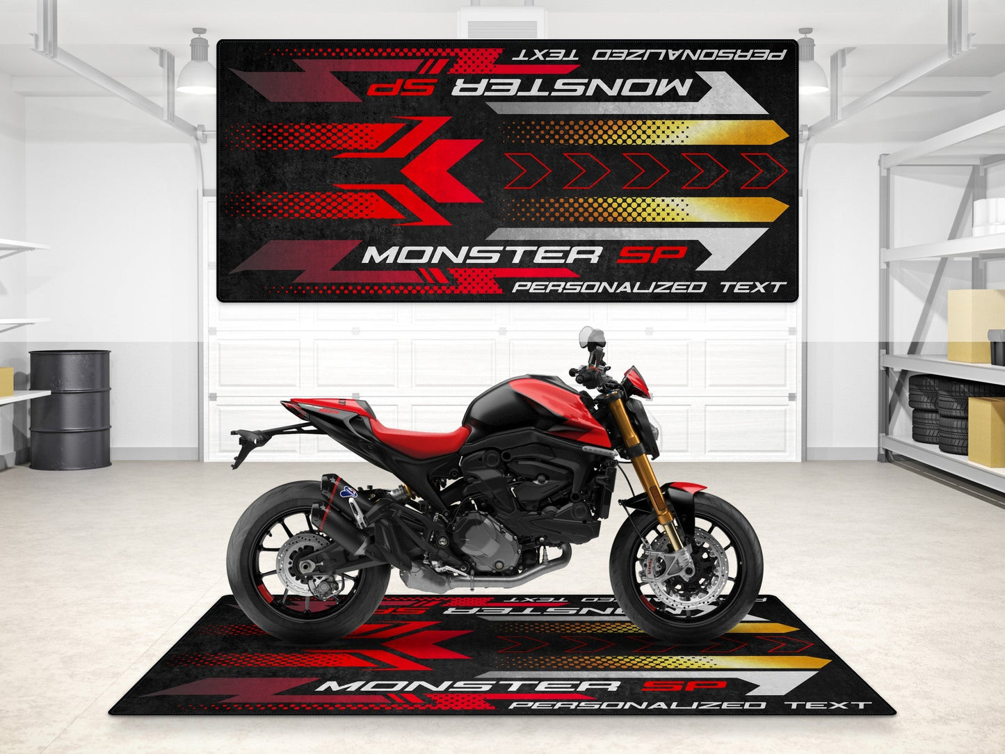 Designed Pit Mat for Ducati Monster SP Motorcycle - MM7196 - Howling Moto