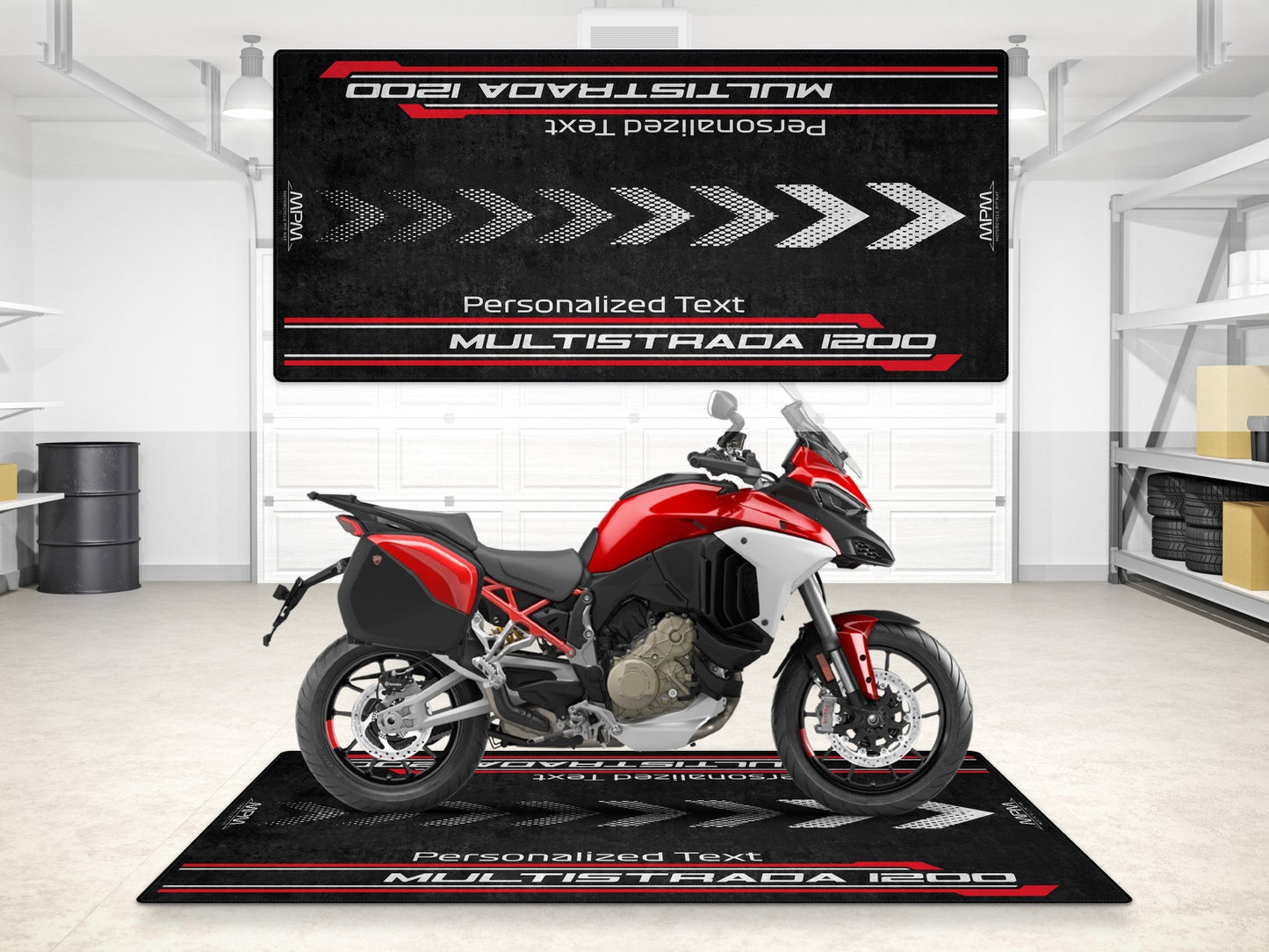 Designed Pit Mat for Ducati Multistrada 1200 Motorcycle - MM7180 - Howling Moto