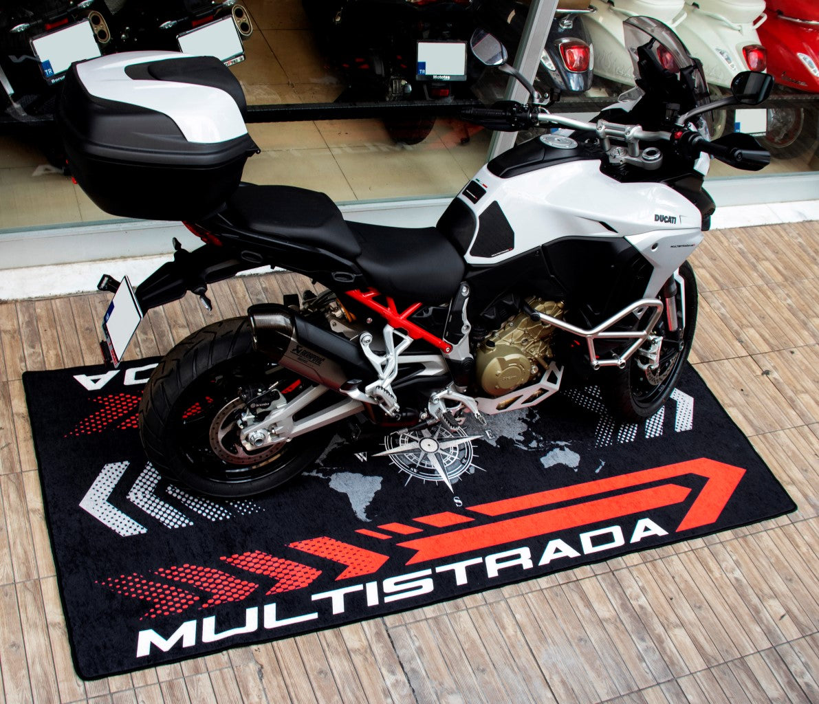 Designed Pit Mat for Ducati Multistrada Motorcycle - MM7177 - Howling Moto