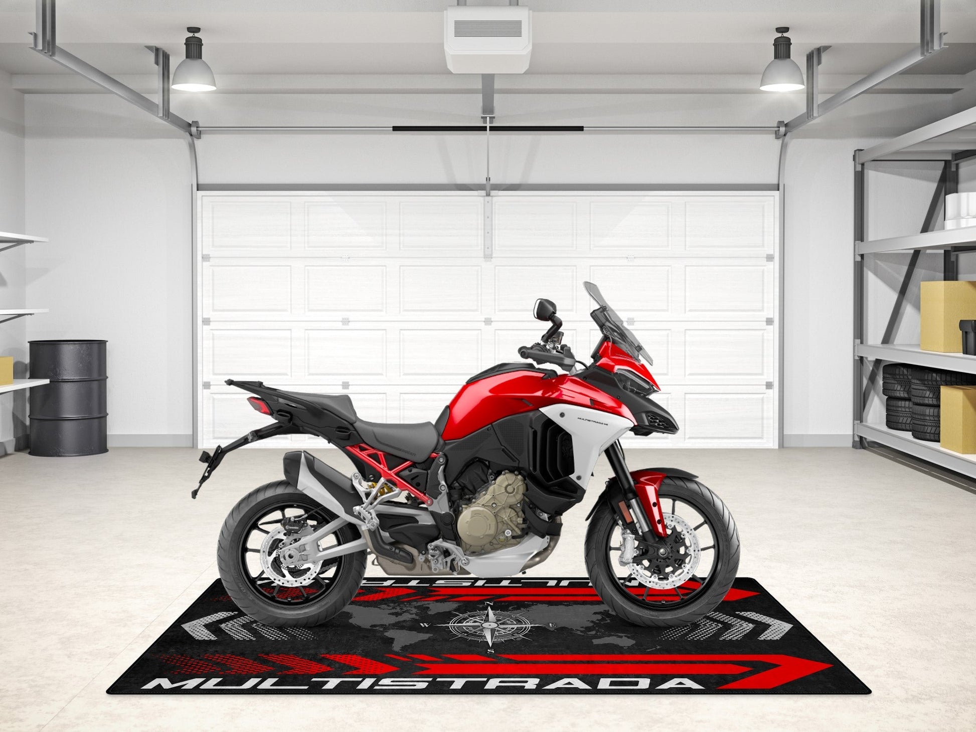 Designed Pit Mat for Ducati Multistrada Motorcycle - MM7177 - Howling Moto