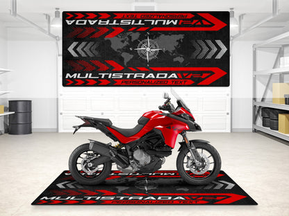 Designed Pit Mat for Ducati Multistrada V2 Motorcycle - MM7162 - Howling Moto
