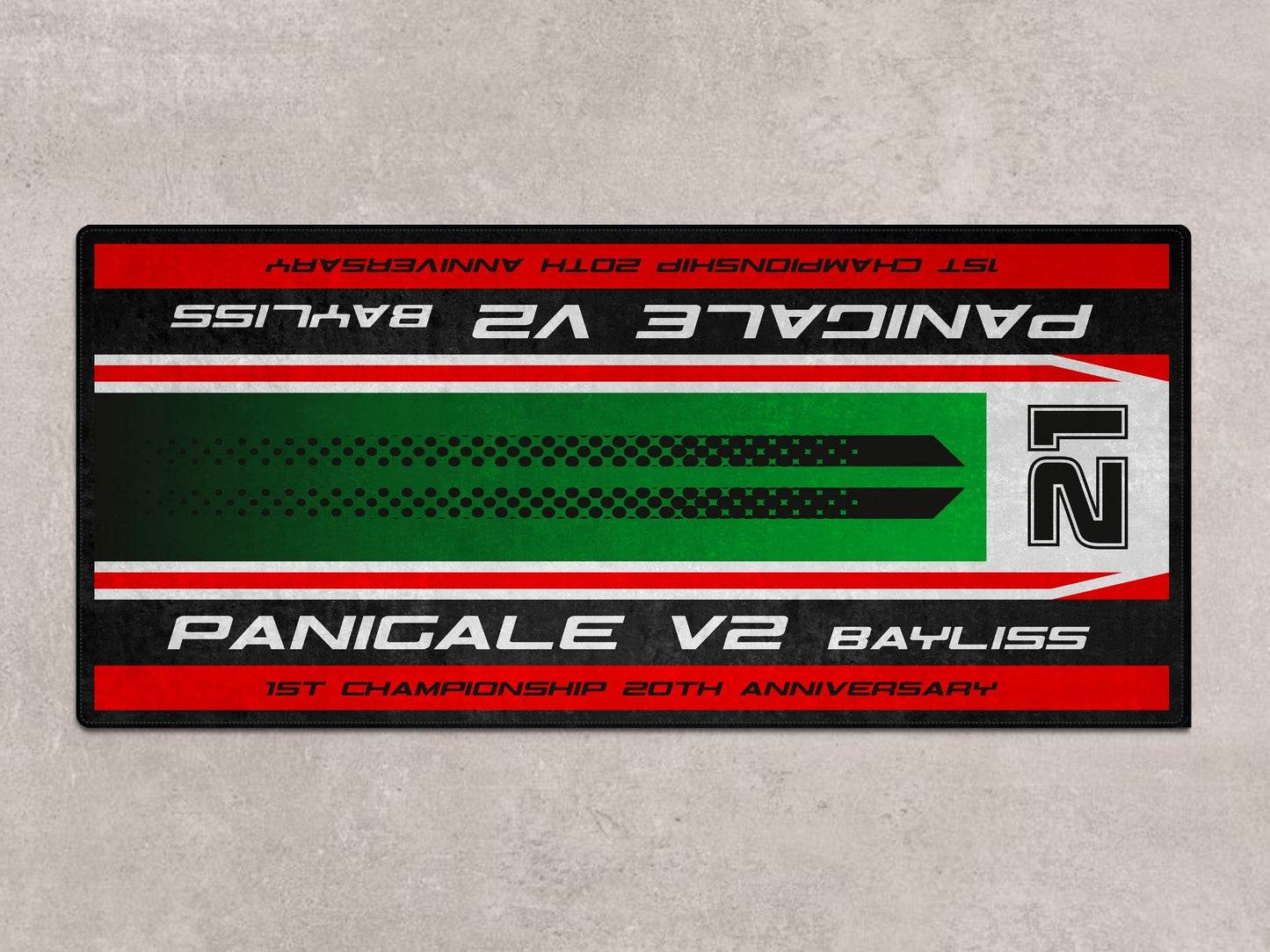 Designed Pit Mat for Ducati Panigale V2 Bayliss 1st Championship 20th Anniversary Motorcycle - MM7193 - Howling Moto