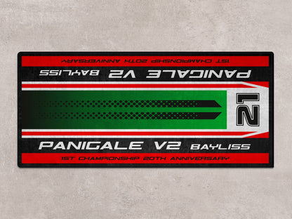 Designed Pit Mat for Ducati Panigale V2 Bayliss 1st Championship 20th Anniversary Motorcycle - MM7193 - Howling Moto