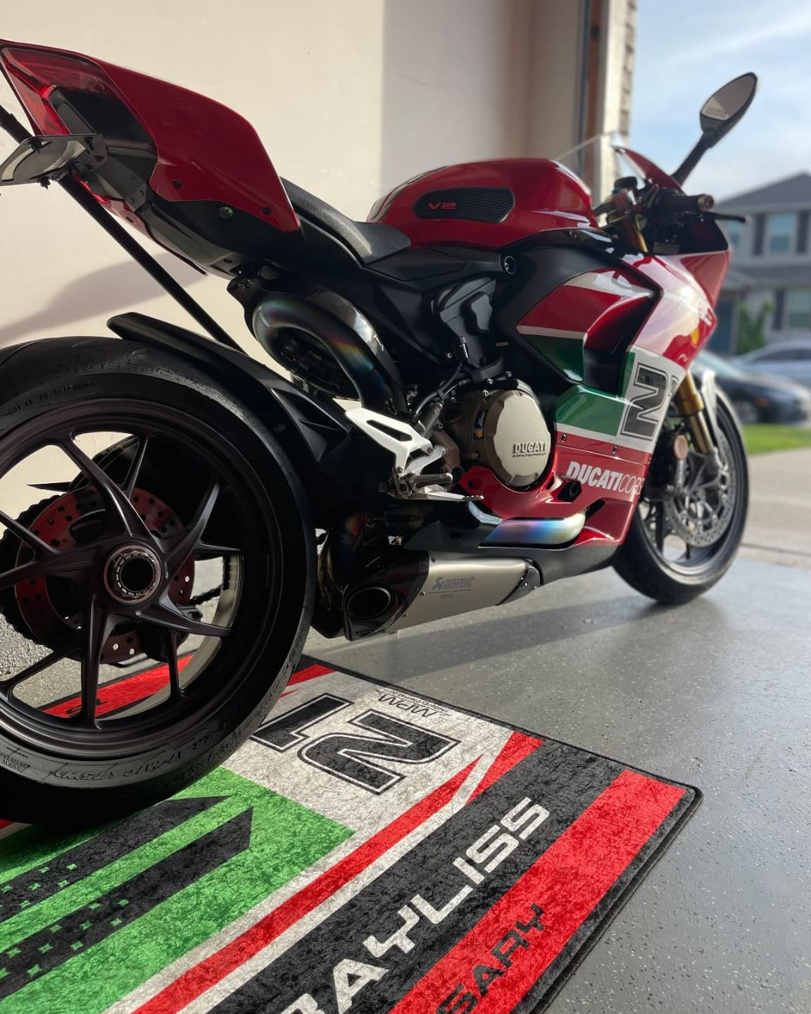 MPM Motorcycle Mat for Ducati Panigale V2 Bayliss 1st Championship 20th Anniversary - MM7193 - Howling Moto