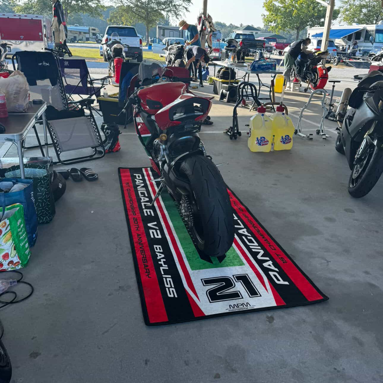 MPM Motorcycle Mat for Ducati Panigale V2 Bayliss 1st Championship 20th Anniversary - MM7193 - Howling Moto
