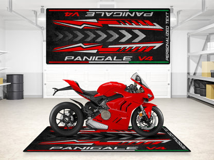 Designed Pit Mat for Ducati Panigale V4 Motorcycle - MM7187 - Howling Moto