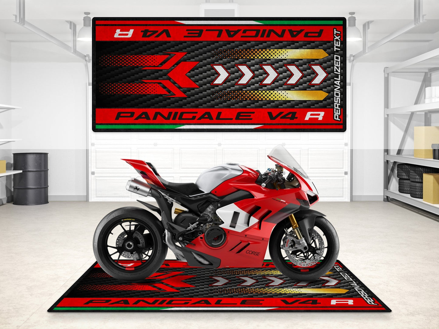 Designed Pit Mat for Ducati Panigale V4 R Motorcycle - MM7189 - Howling Moto