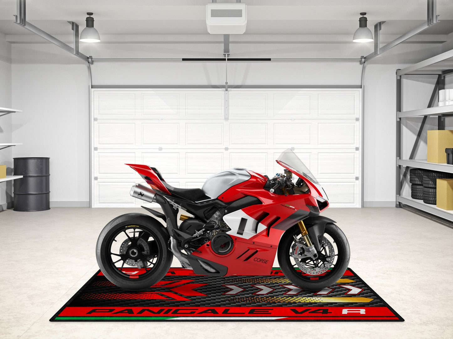 Designed Pit Mat for Ducati Panigale V4 R Motorcycle - MM7189 - Howling Moto