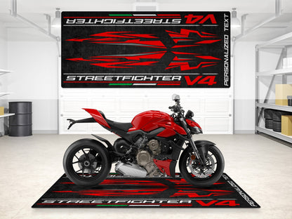 Designed Pit Mat for Ducati Streetfighter V4 Motorcycle - MM7259 - Howling Moto