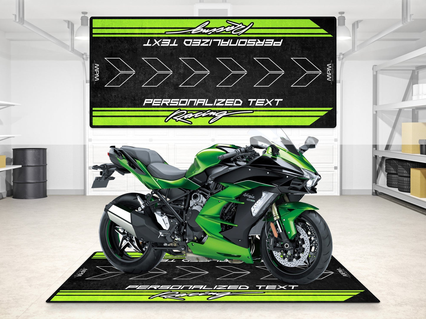 Designed Pit Mat for Kawasaki Motorcycle - MM7134 - Howling Moto