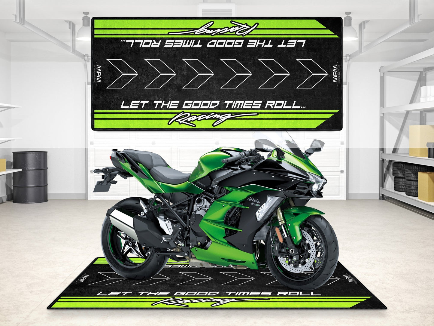 MPM Motorcycle Mat for Kawasaki - MM7134 - Howling Moto