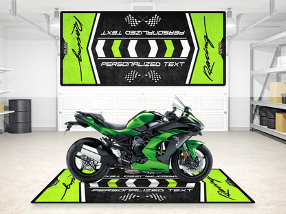 Designed Pit Mat for Kawasaki Racing Motorcycle - MM7135 - Howling Moto