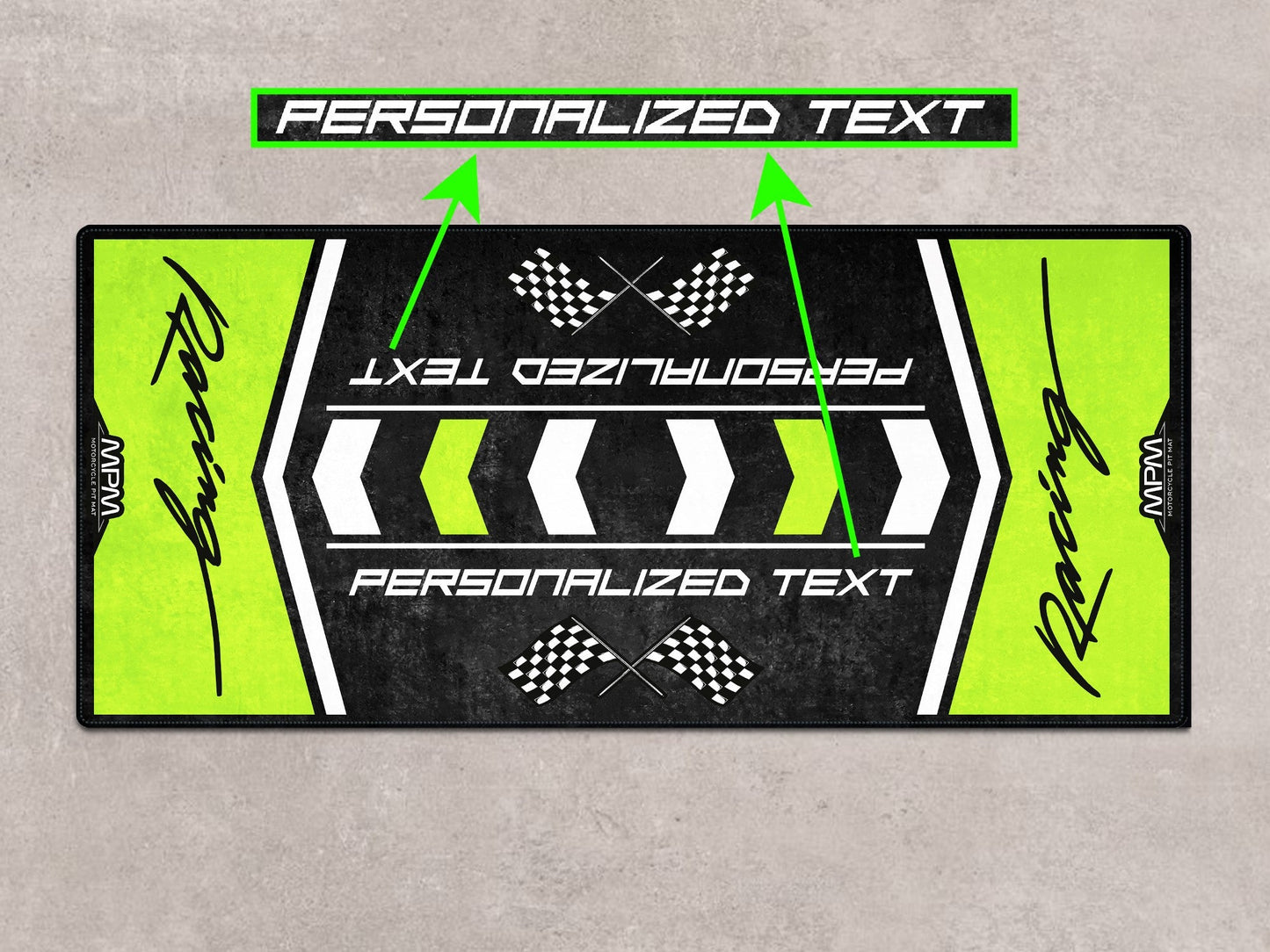 Designed Pit Mat for Kawasaki Racing Motorcycle - MM7135 - Howling Moto