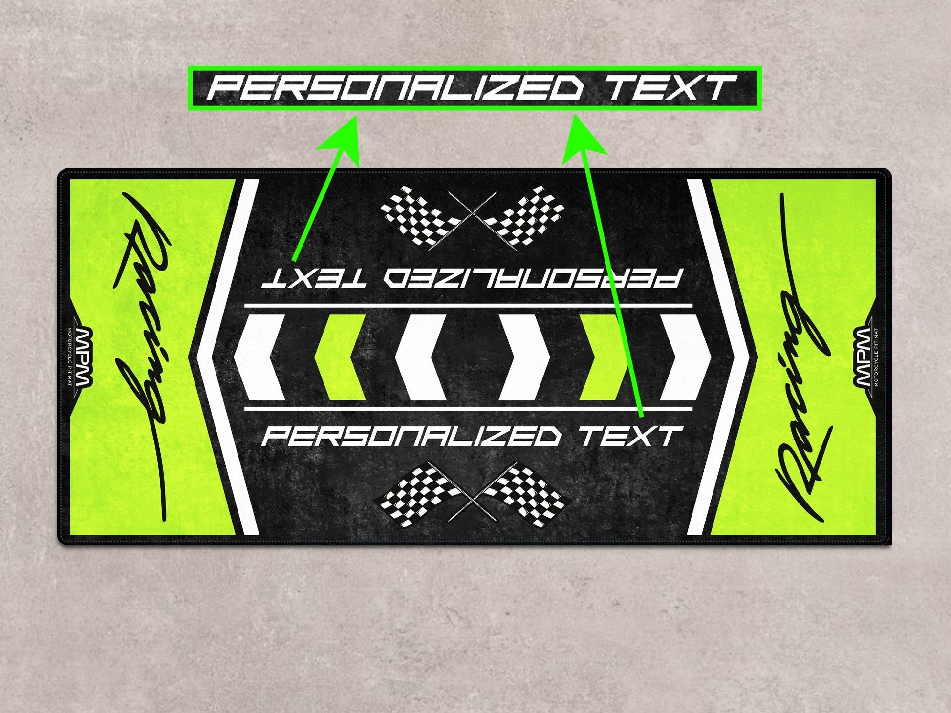 Designed Pit Mat for Kawasaki Racing Motorcycle - MM7135 - Howling Moto