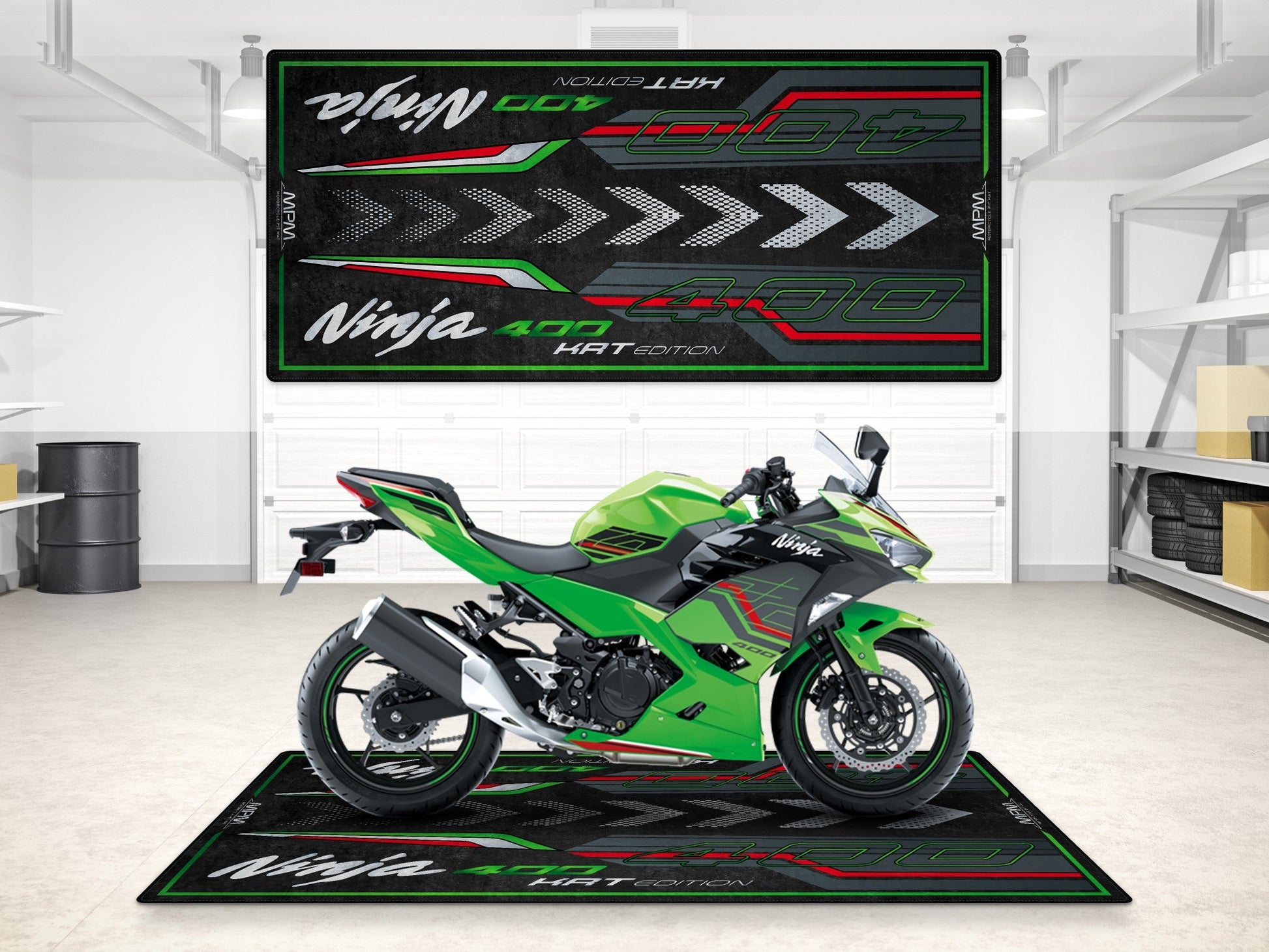 MPM Motorcycle Mat for Kawasaki Ninja 400 KRT Edition - MM7387 - Howling Moto
