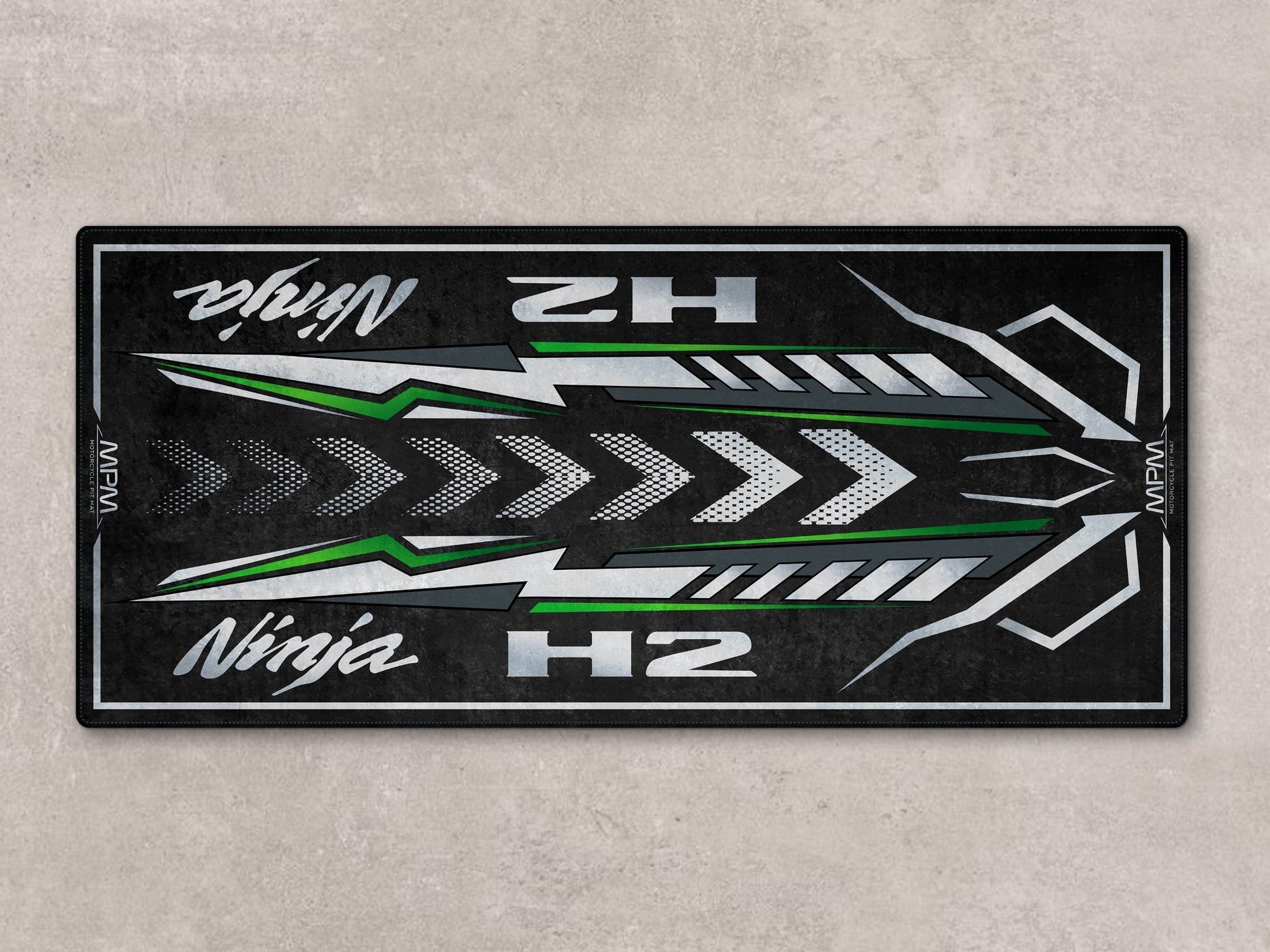 Designed Pit Mat for Kawasaki Ninja H2 Motorcycle - MM7405 - Howling Moto
