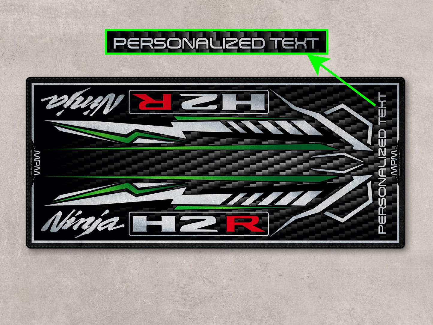 Designed Pit Mat for Kawasaki Ninja H2R Motorcycle - MM7407 - Howling Moto