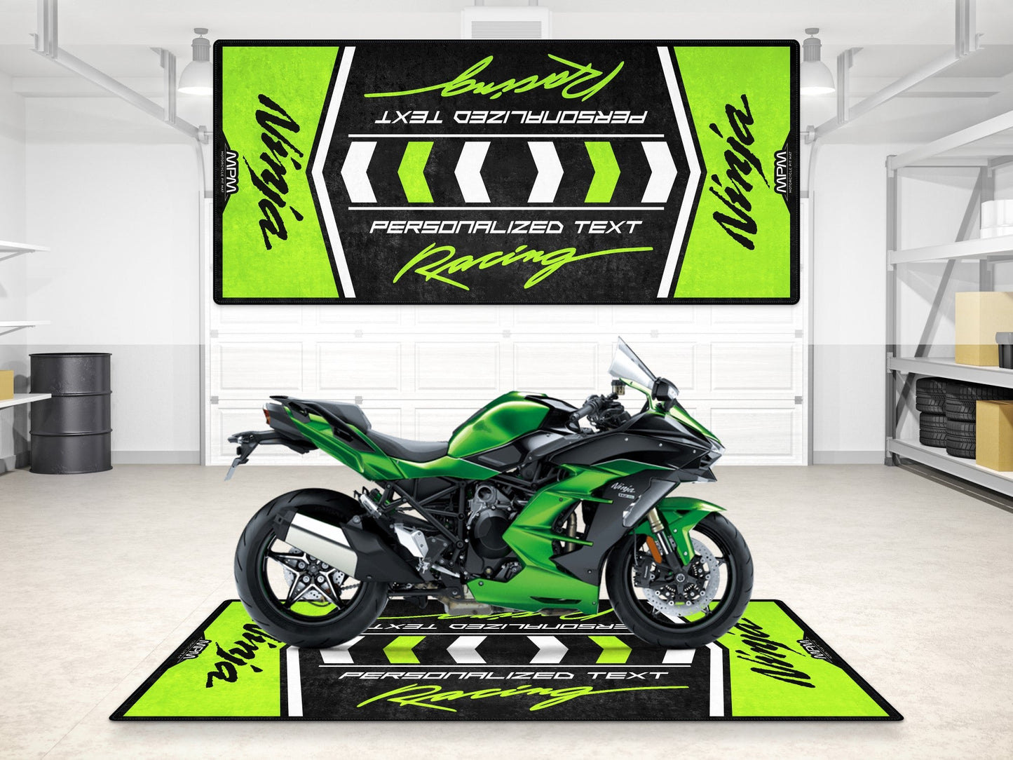 Designed Pit Mat for Kawasaki Ninja Motorcycle - MM7136 - Howling Moto