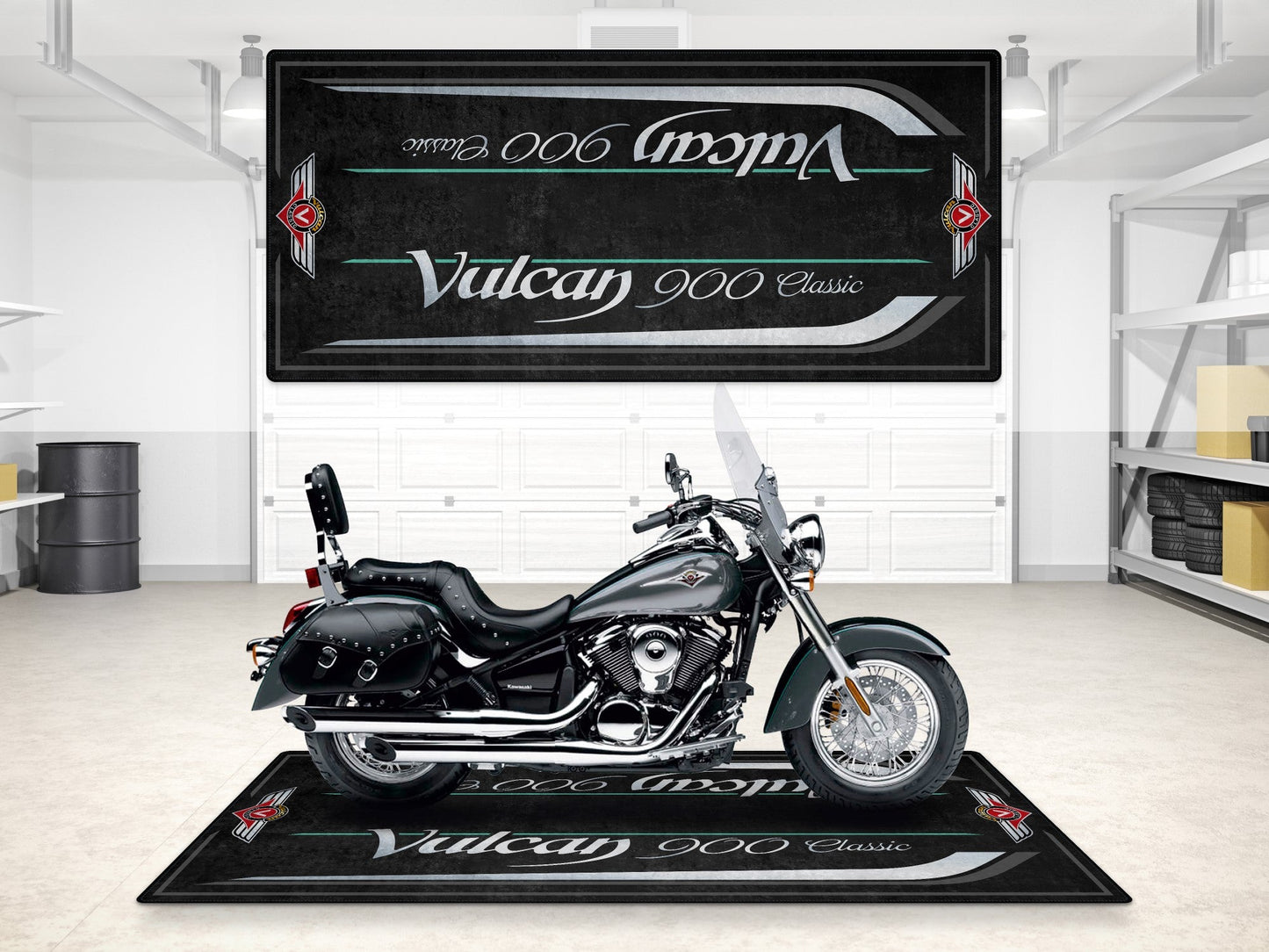 MPM Motorcycle Mat for Kawasaki Vulcan 900 Classic LT - MM7428 - Howling Moto