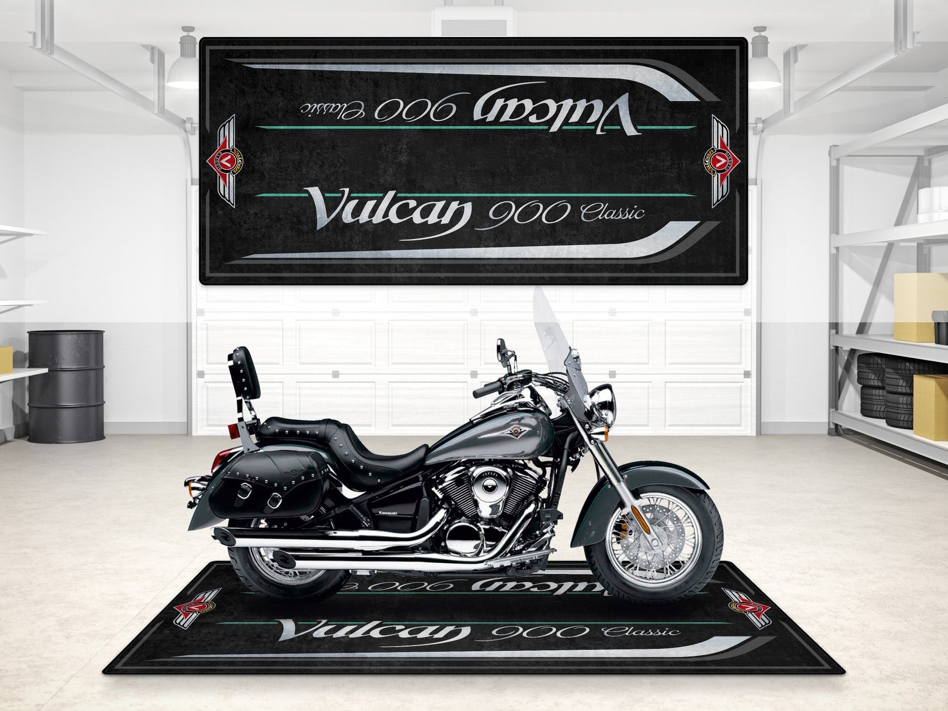 MPM Motorcycle Mat for Kawasaki Vulcan 900 Classic LT - MM7428 - Howling Moto