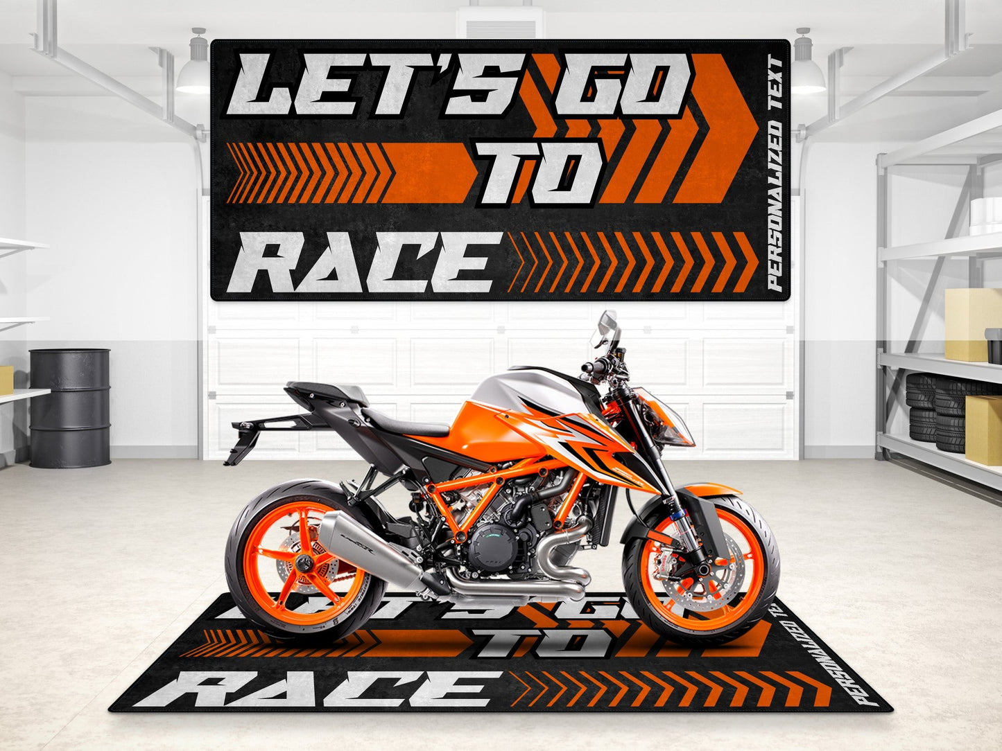 Designed Pit Mat for KTM Motorcycle (Let's Go To Race) - MM7212 - Howling Moto