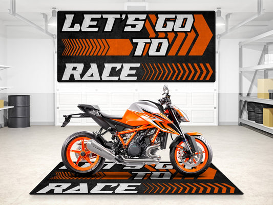 MPM Motorcycle Mat for KTM Motorcycle (Let's Go To Race) - MM7212 - Howling Moto