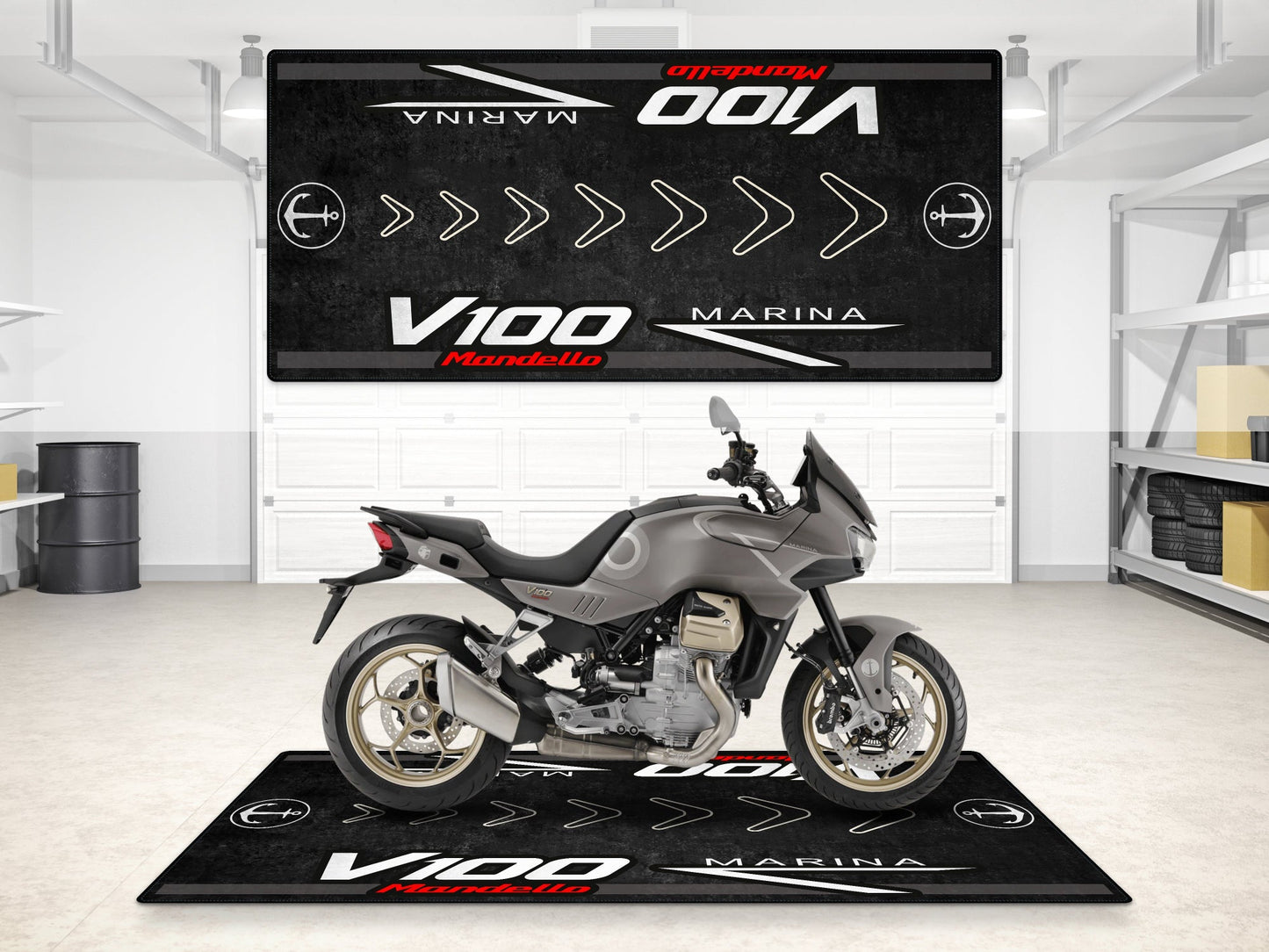 MPM Motorcycle Mat for Moto Guzzi V100 Mandello Marina - MM7204 - Howling Moto