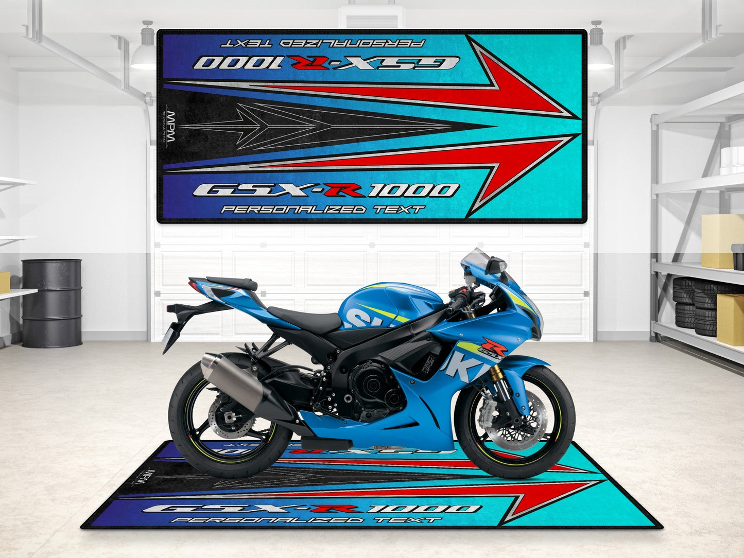 Designed Pit Mat for Suzuki GSX-R1000 Motorsport Motorcycle - MM7127 - Howling Moto