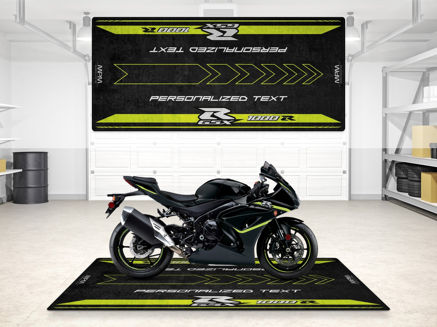 Designed Pit Mat for Suzuki Motorsport GSX-R1000R 2023 Motorcycle - MM7128 - Howling Moto