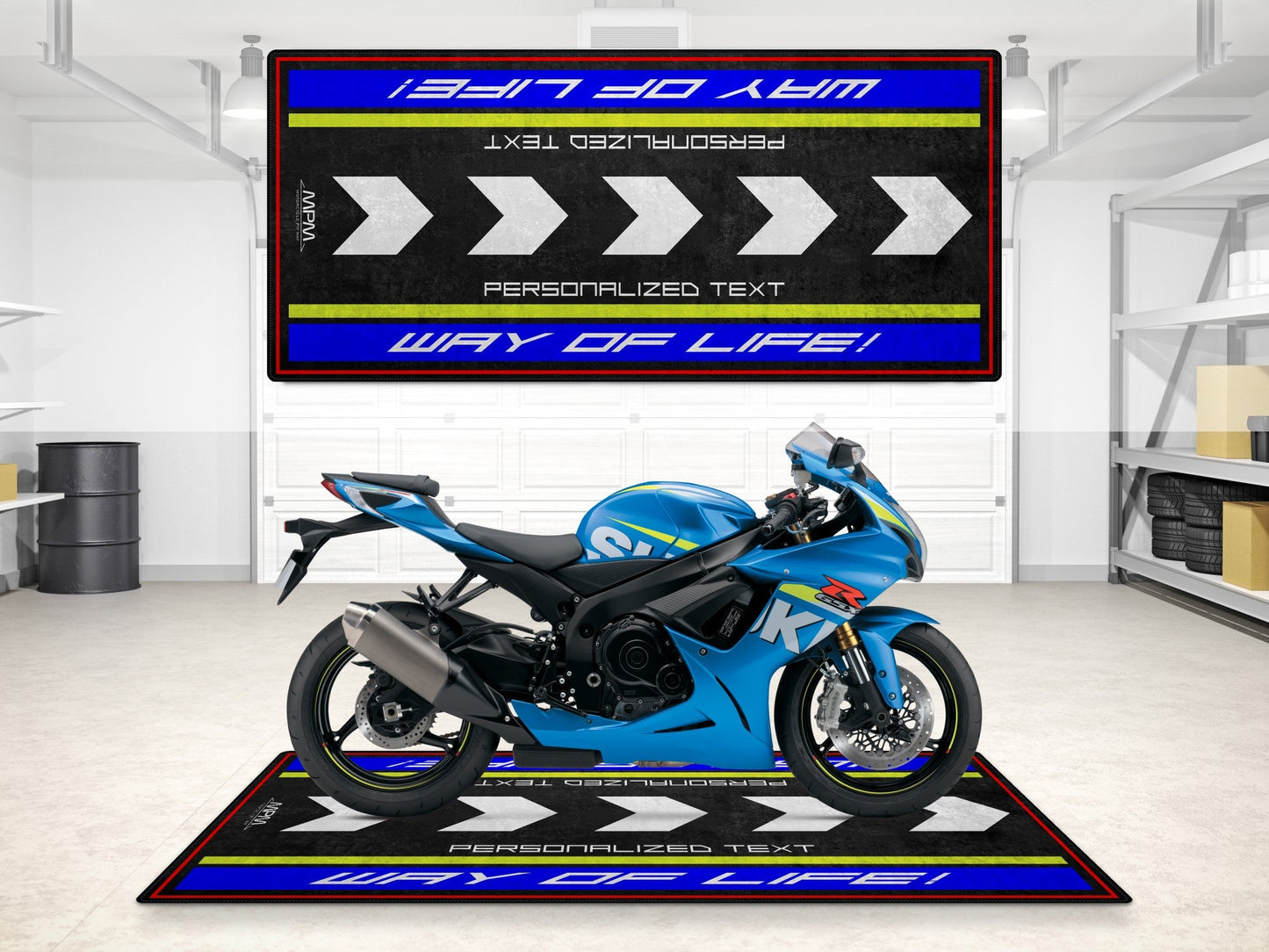 Designed Pit Mat for Suzuki Motorsport Motorcycle - MM7125 - Howling Moto