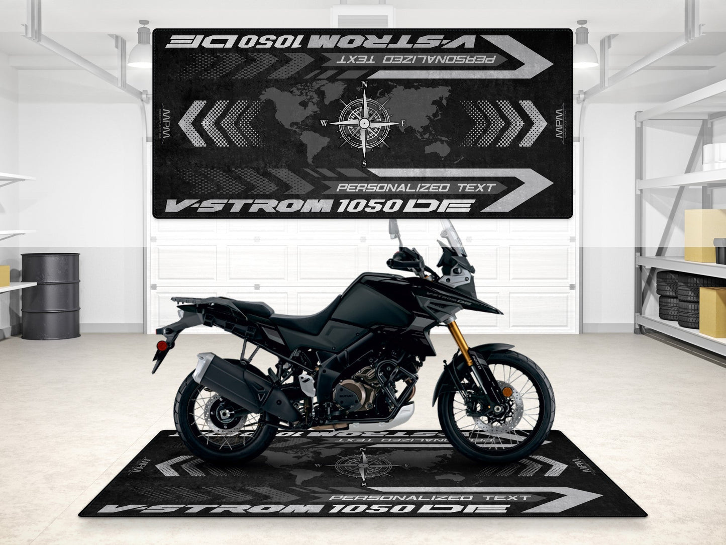 Designed Pit Mat for Suzuki V-STROM 1050DE Motorcycle - MM7370 - Howling Moto