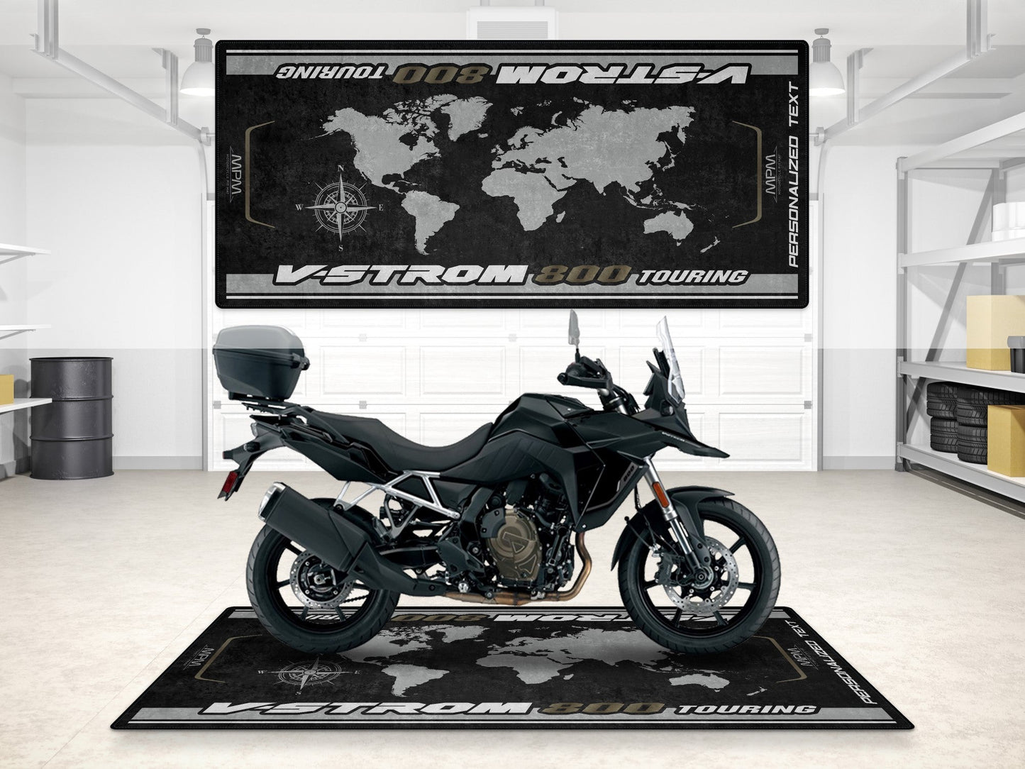 Designed Pit Mat for Suzuki V-STROM 800 Touring Motorcycle - MM7374 - Howling Moto