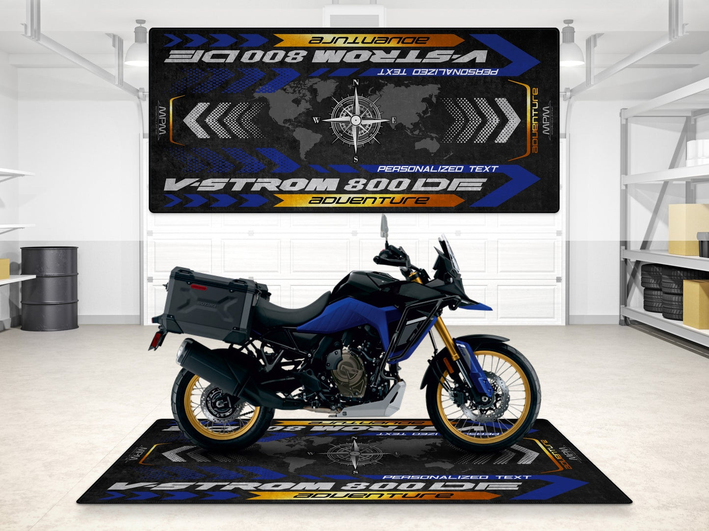 Designed Pit Mat for Suzuki V-STROM 800DE Adventure Motorcycle - MM7372 - Howling Moto