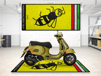 Designed Pit Mat for Vespa Bee Design Scooter Motorcycle - MM7215 - Howling Moto