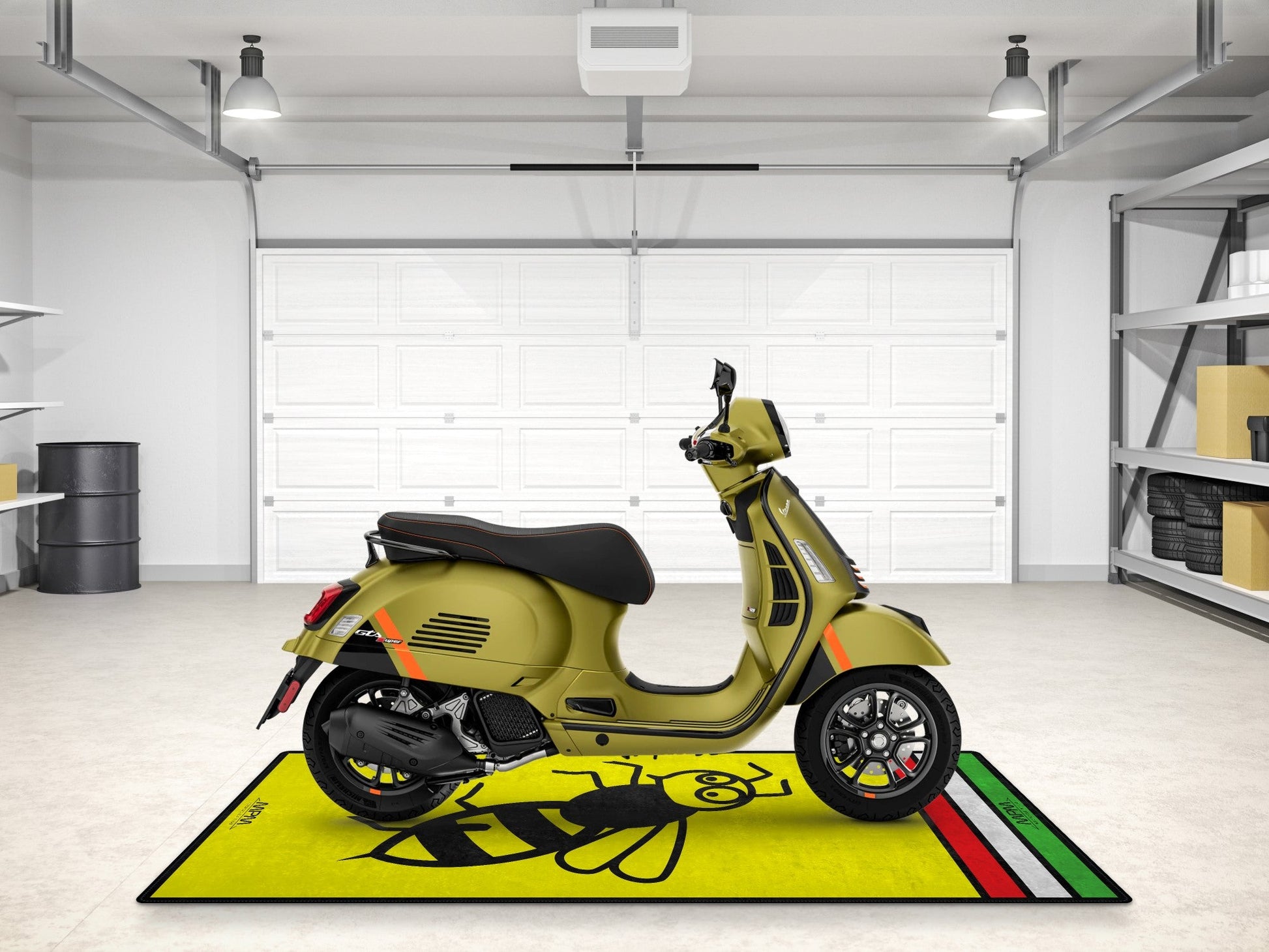 Designed Pit Mat for Vespa Bee Design Scooter Motorcycle - MM7215 - Howling Moto