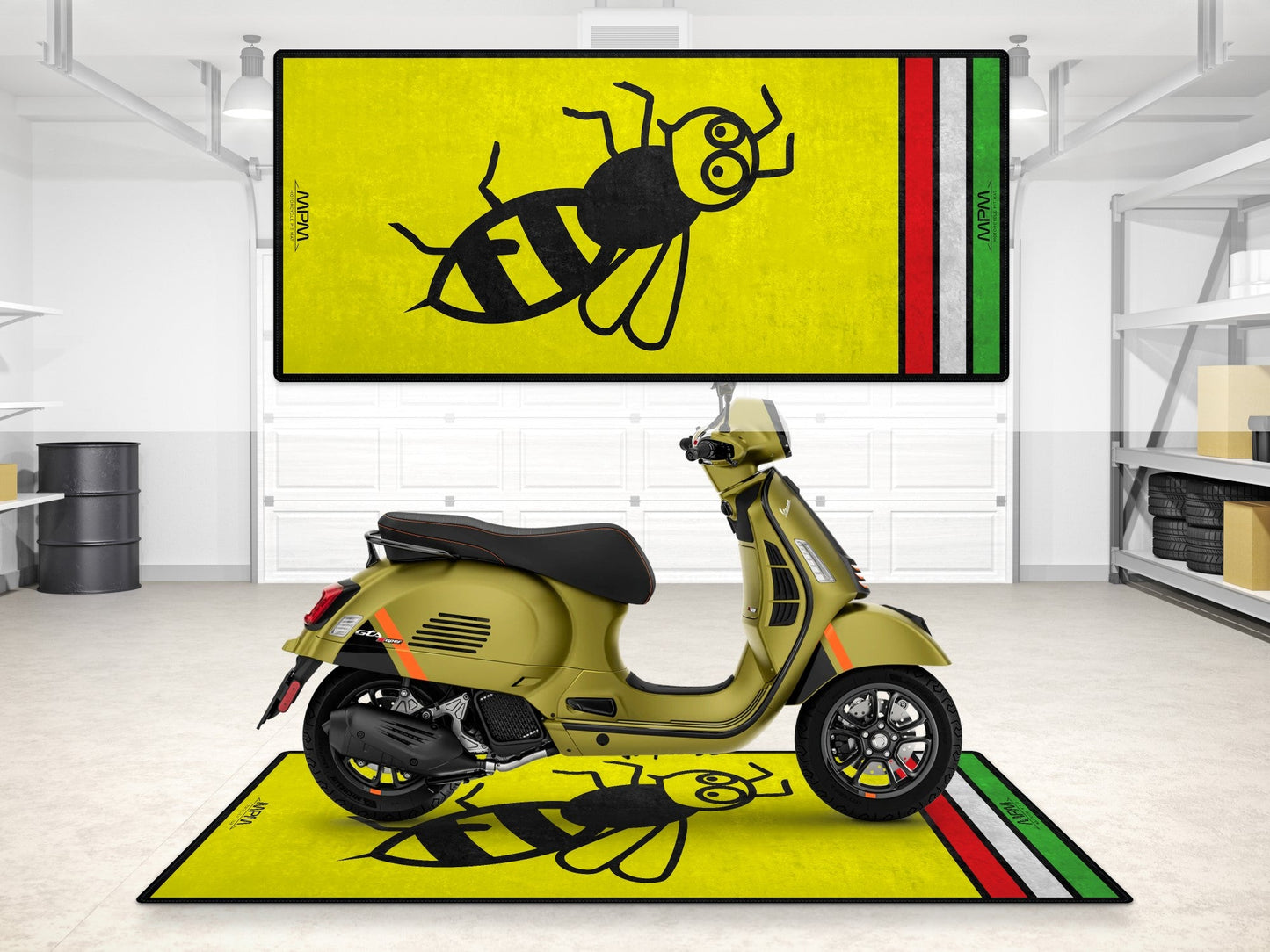 MPM Motorcycle Mat for Vespa Bee Design - MM7215 - Howling Moto