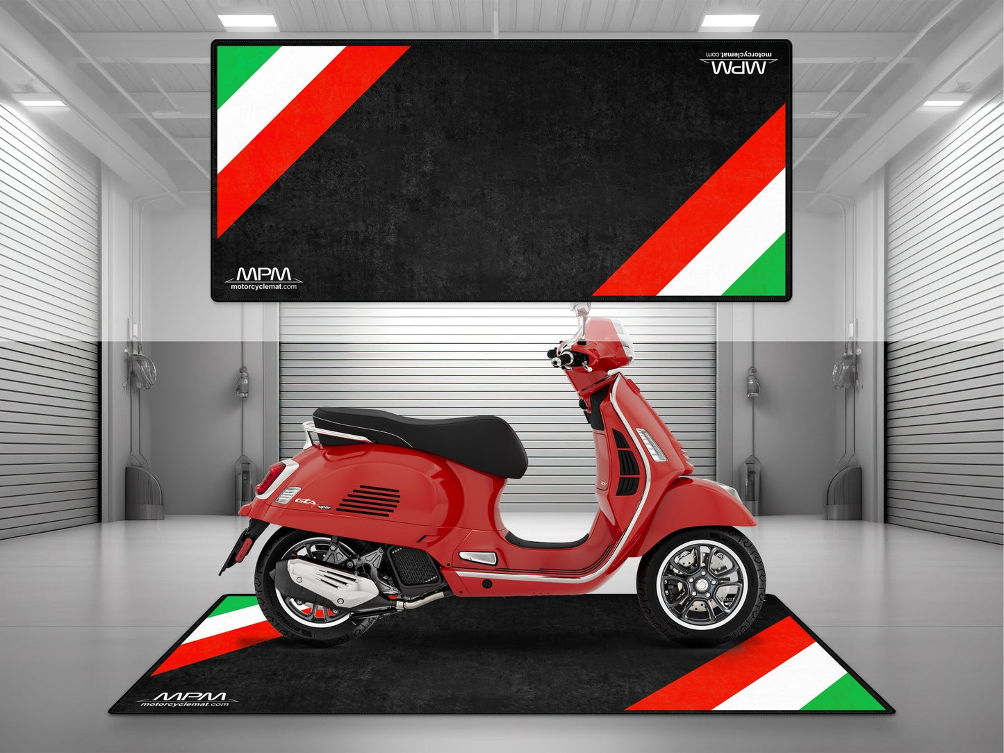 MPM Motorcycle Mat for Vespa Italian Flag- MM7216 - Howling Moto