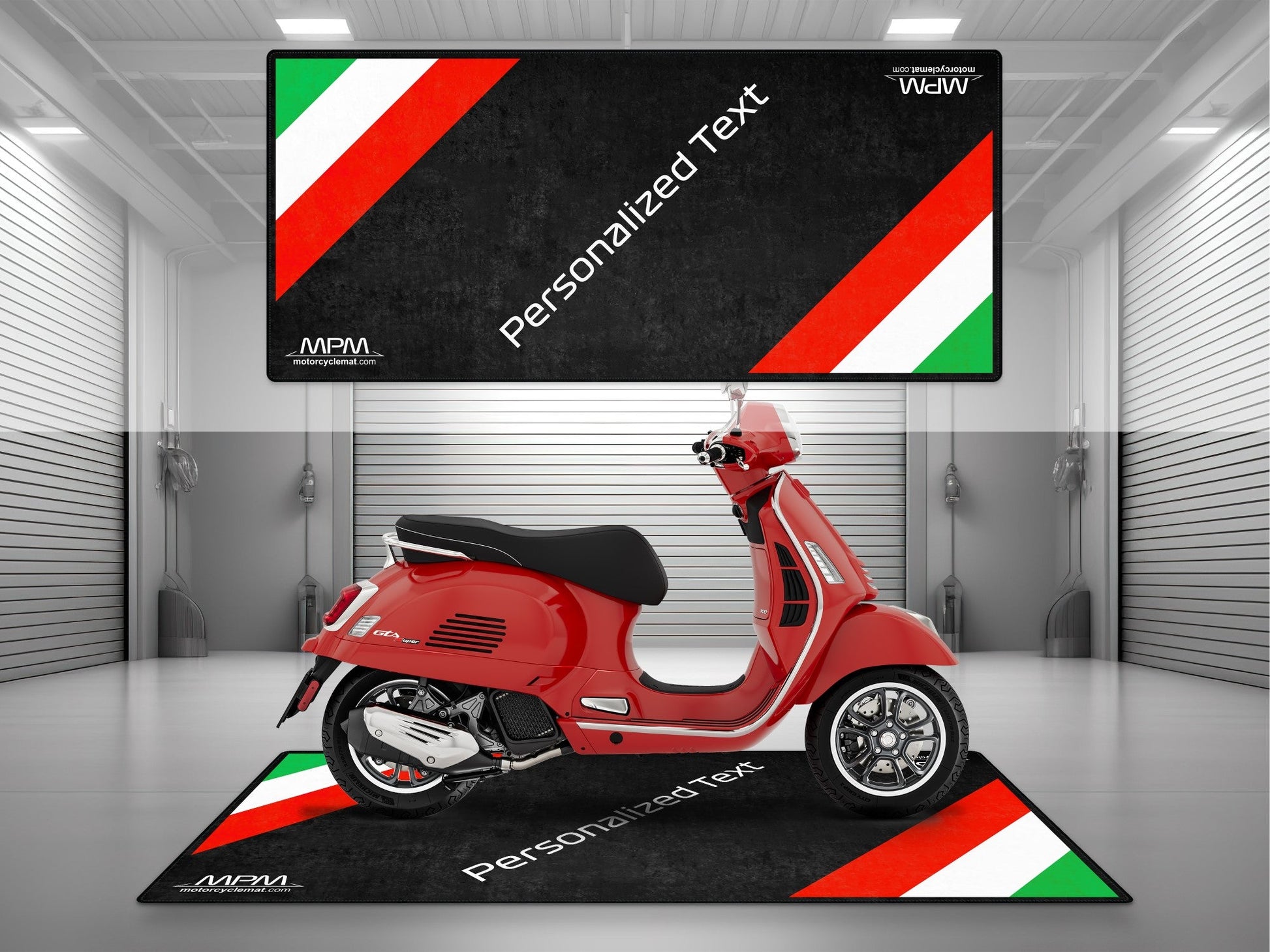 MPM Motorcycle Mat for Vespa Italian Flag- MM7216 - Howling Moto