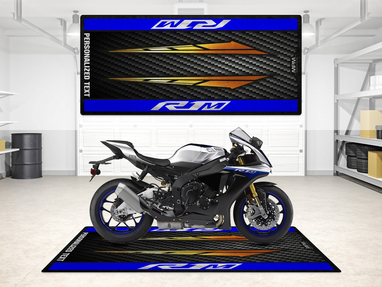 Designed Pit Mat for Yamaha R1M Motorcycle - MM7112 - Howling Moto