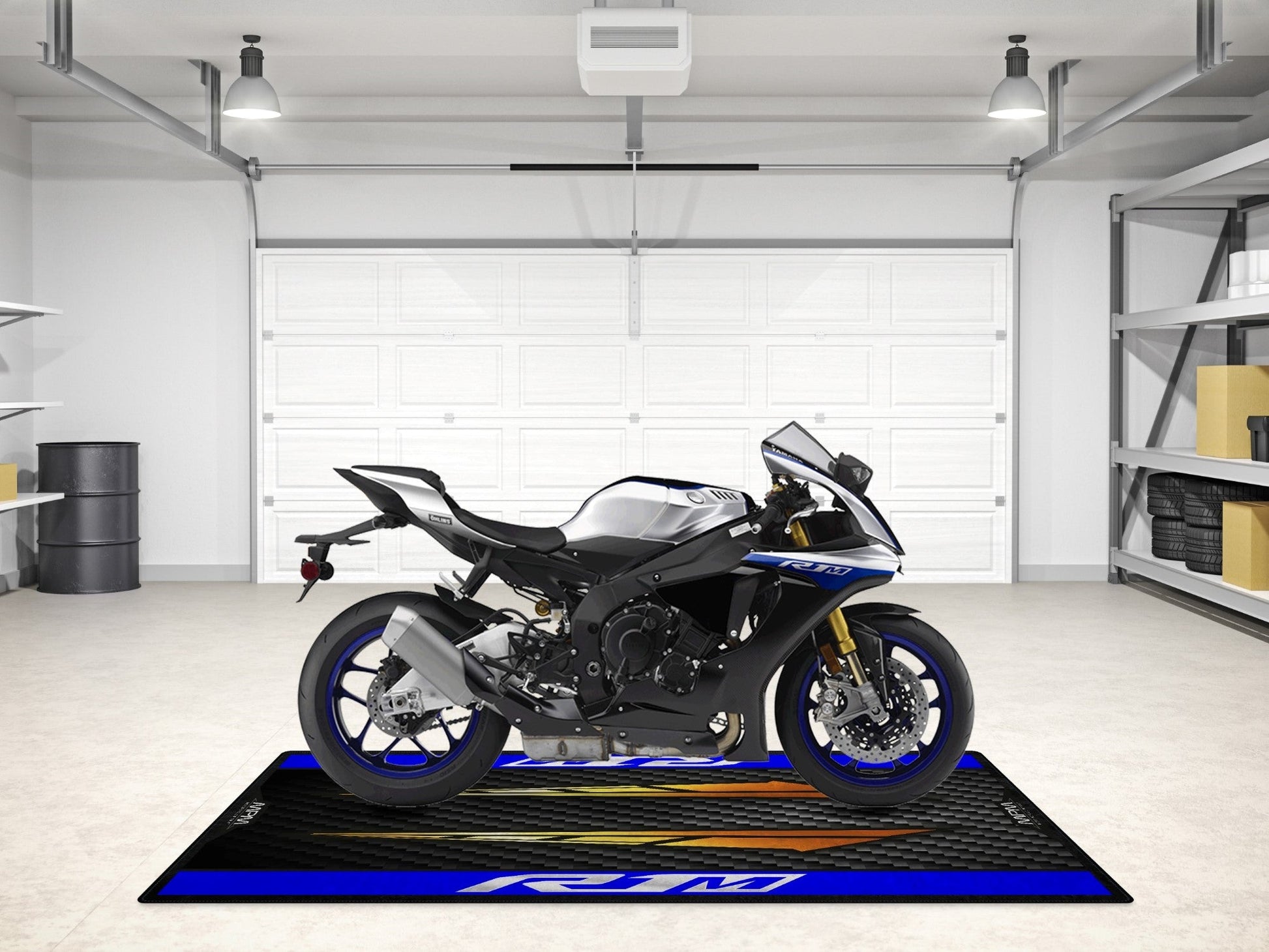 Designed Pit Mat for Yamaha R1M Motorcycle - MM7112 - Howling Moto