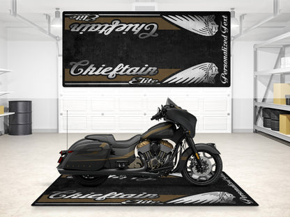 Designed Pit Mat for Indian Chieftain Elite Motorcycle - MM7330 - Howling Moto