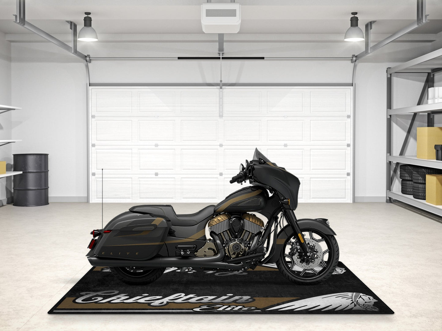 Designed Pit Mat for Indian Chieftain Elite Motorcycle - MM7330 - Howling Moto