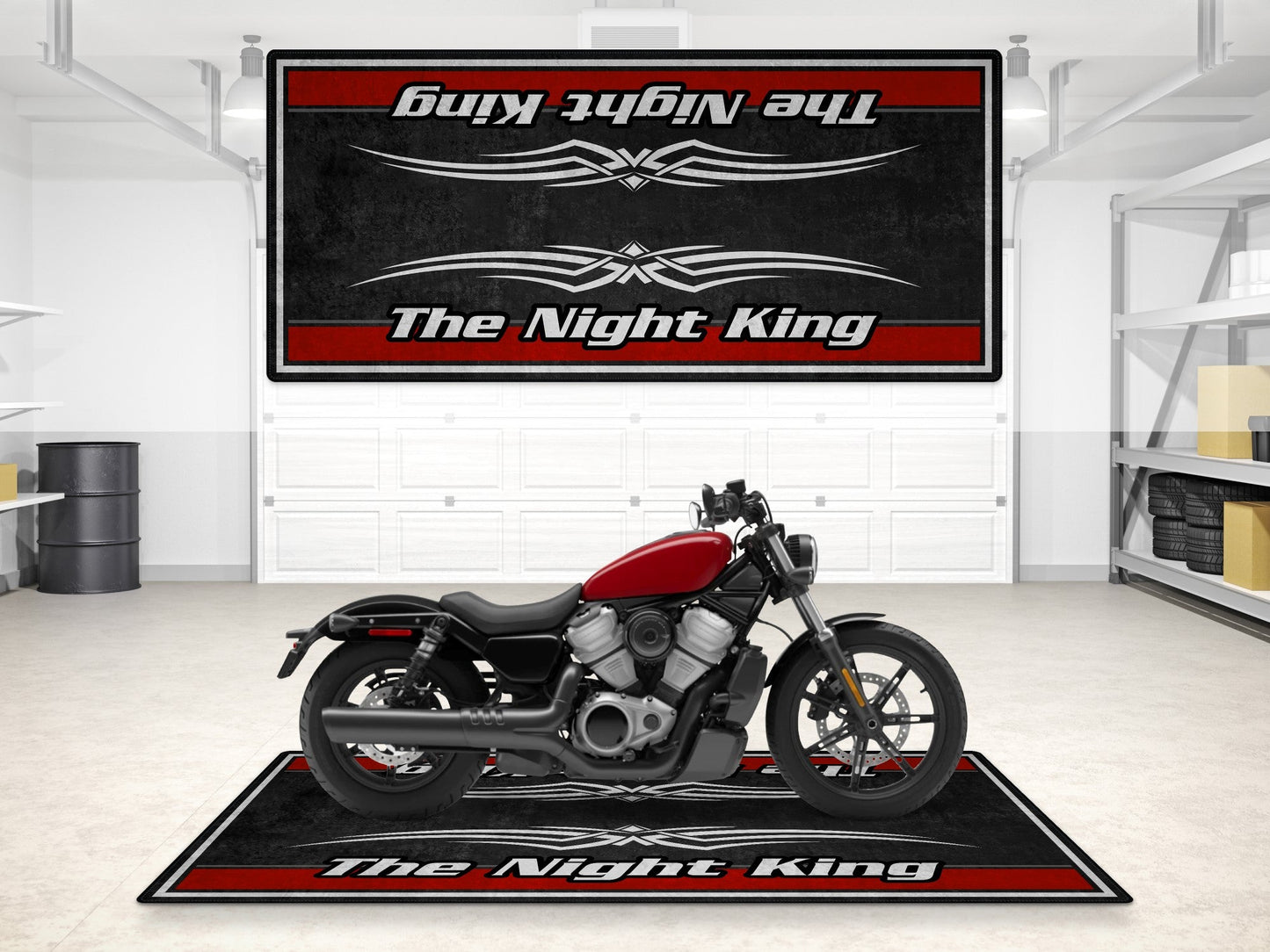 Motorcycle Mat for Cruiser Motorcycle "The Night King" - MM7300 - Howling Moto