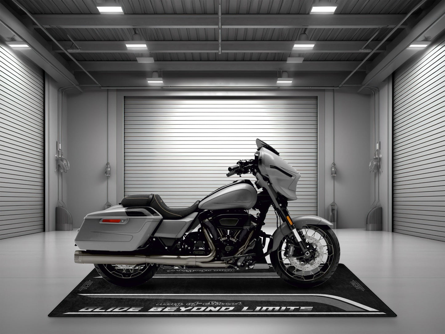 Motorcycle Mat for Cruiser Motorcycle "Glide Beyond Limits - King of Street" - MM7349 - Howling Moto