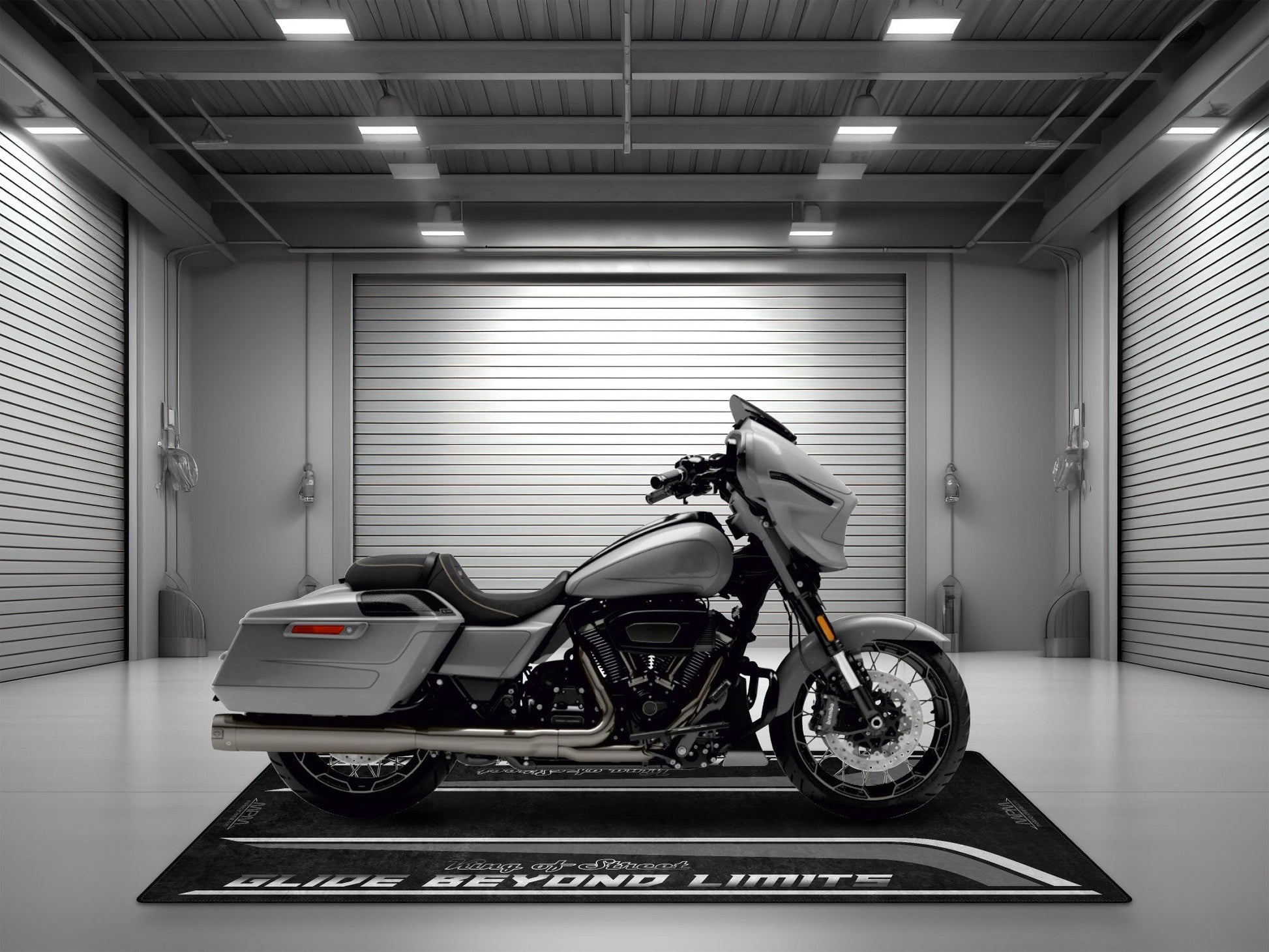 Motorcycle Mat for Cruiser Motorcycle "Glide Beyond Limits - King of Street" - MM7349 - Howling Moto