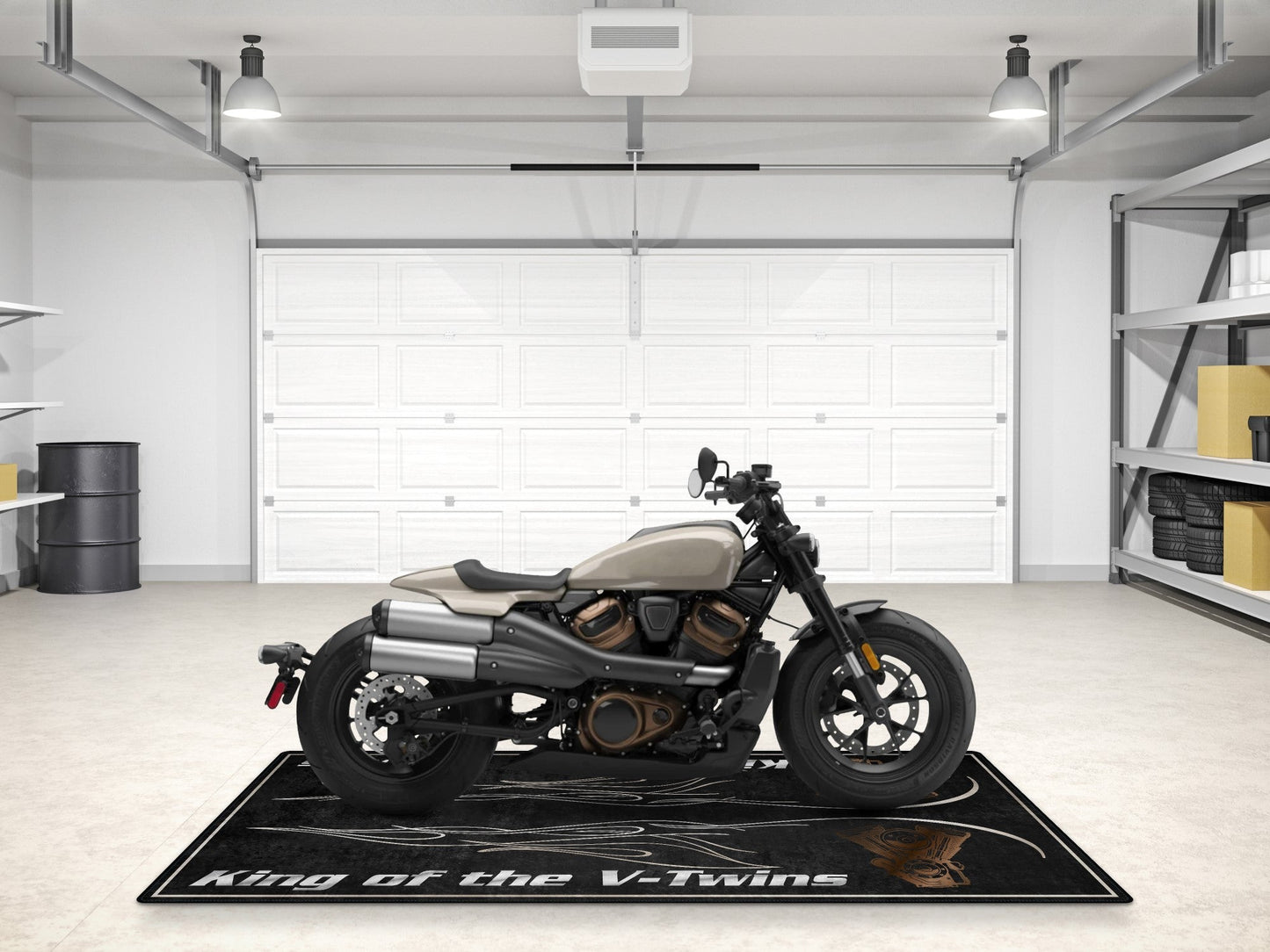 Designed Pit Mat for Cruiser Motorcycle "King of the V-Twins" - MM7302 - Howling Moto