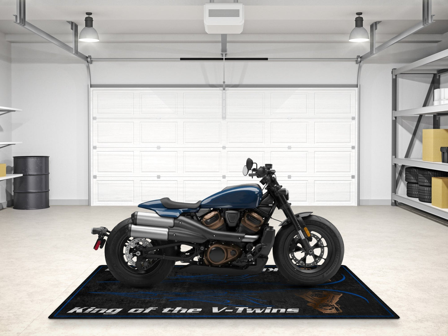 Designed Pit Mat for Cruiser Motorcycle "King of the V-Twins" - MM7302 - Howling Moto