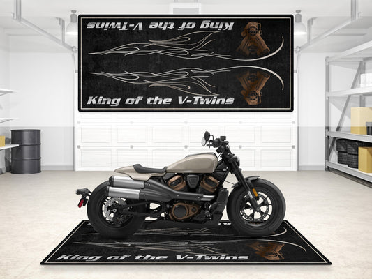 MPM Motorcycle Mat for Cruiser Motorcycle "King of the V-Twins" - MM7302 - Howling Moto