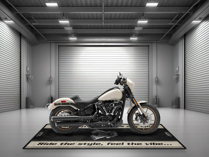 Motorcycle Mat for Cruiser Motorcycle "Ride The Style, Feel The Vibe" - MM7306 - Howling Moto